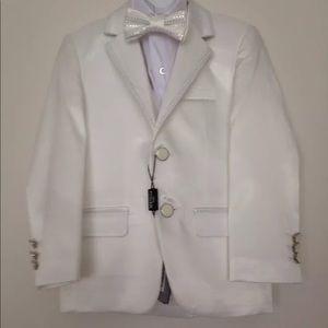 Montella Boys 5-Pieces Classic Suit Tuxedo Ecru 4